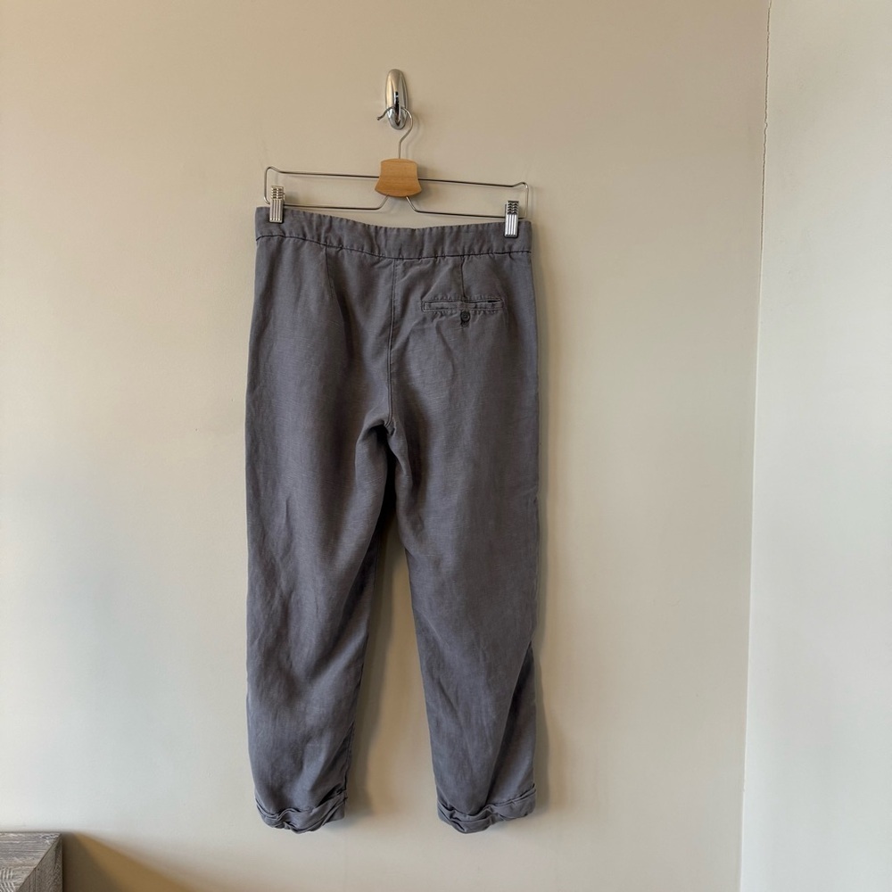 Aritzia-Linen Blend Allant Grey Pant (Size:2) - Picture 3 of 10